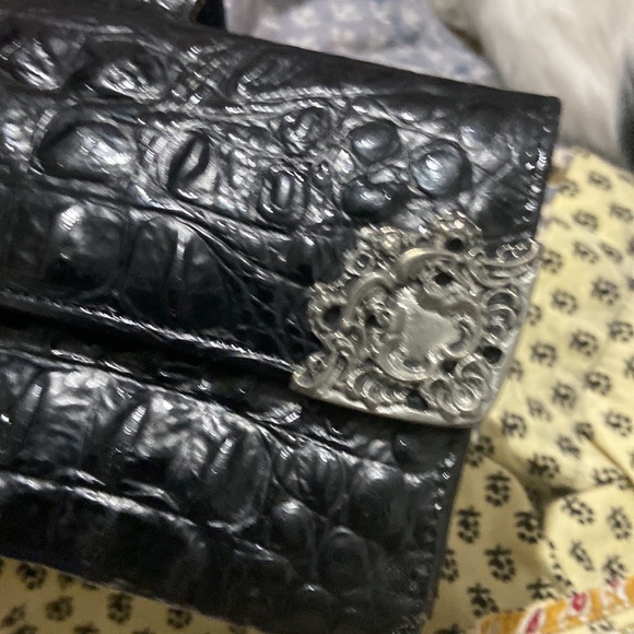 Vintage Glen Miller for Ann Turk Black Leather Croc Embossed Wallet - Picture 8 of 8